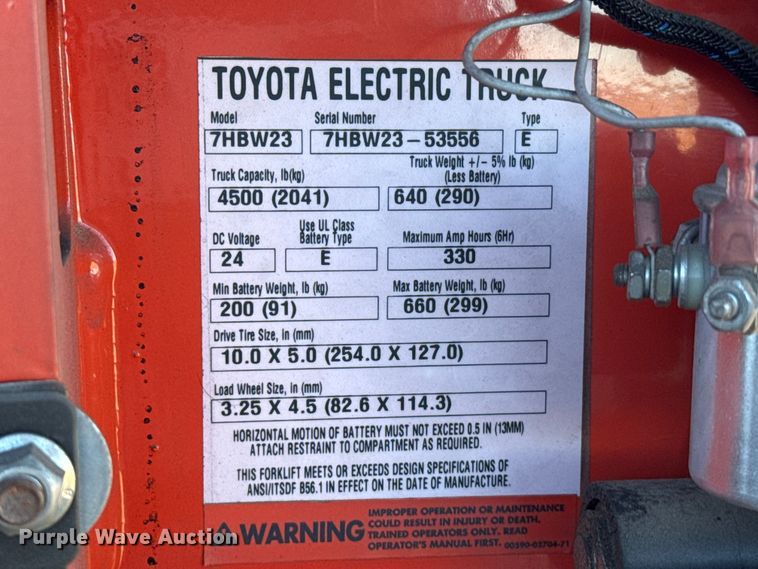 image for item DZ5188 Toyota 7FBCU18 forklift