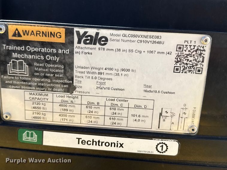 image for item DZ5232 Yale GLC050VXNESE083 forklift