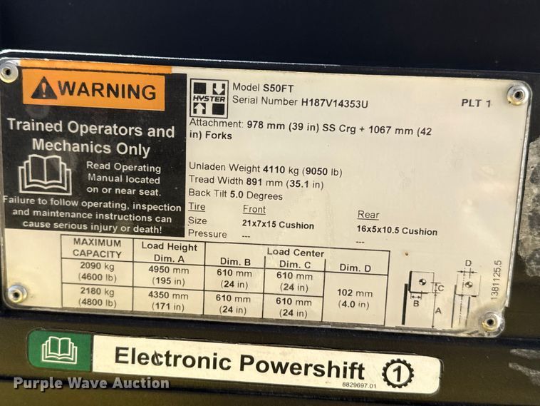 image for item DZ5237 Hyster S50FT forklift