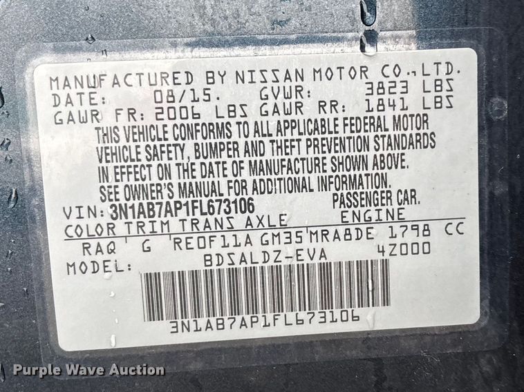 image for item EA4474 2015 Nissan Sentra 
