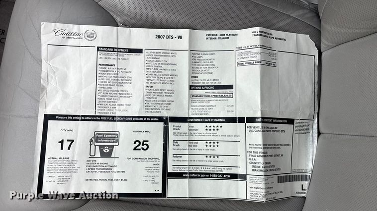 image for item EA4479 2007 Cadillac DTS 