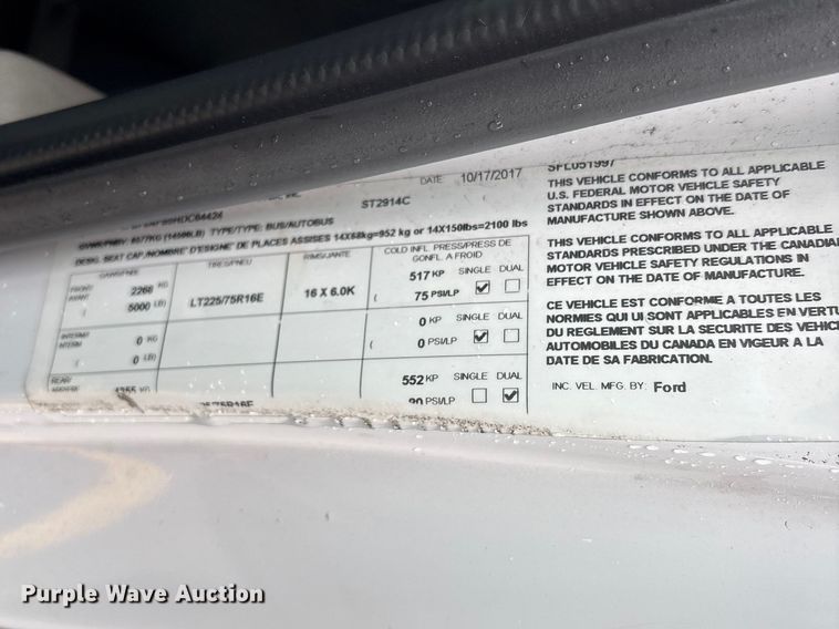 image for item EM5024 2018 Starcraft Ford E450 Super Duty shuttle bus