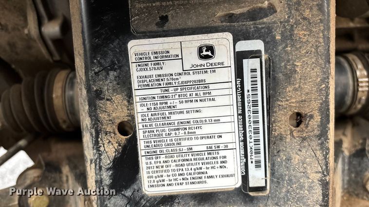 image for item EN5993 2012 John Deere XUV550 S4 utility vehicle