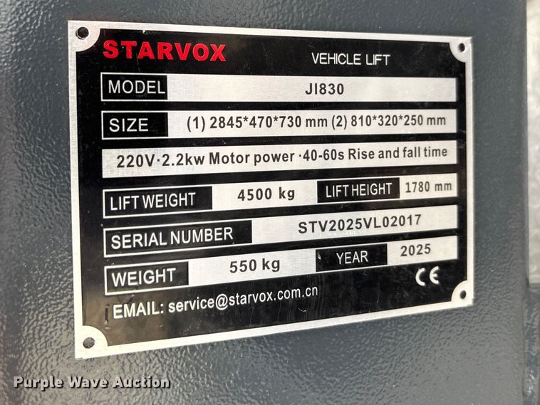 image for item EO4021 2025 Starvox JI830 automotive lift