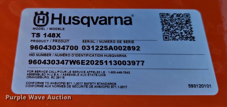 image for item EO4997 Husqvarna TS 148X lawn mower