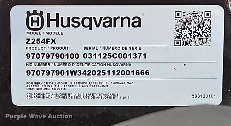 image for item EO4999 Husqvarna Z 254FX ZTR lawn mower