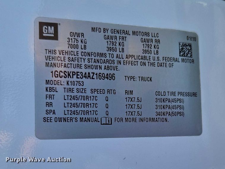 image for item EO7071 2010 Chevrolet Silverado 1500 Ext. Cab pickup truck