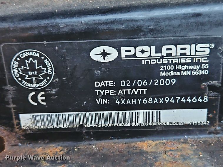 image for item EO7082 2009 Polaris Ranger 700EFI utility vehicle