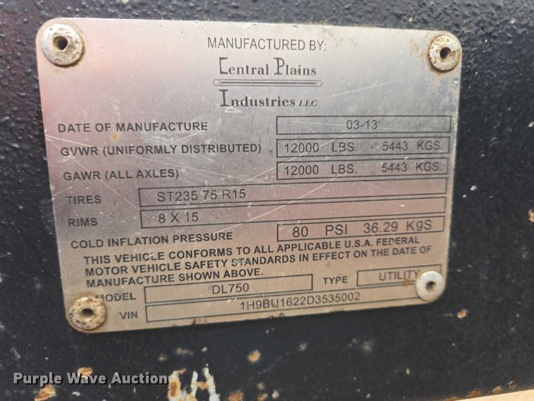 image for item ES2998 2013 CPI DL750 Refueler fuel trailer