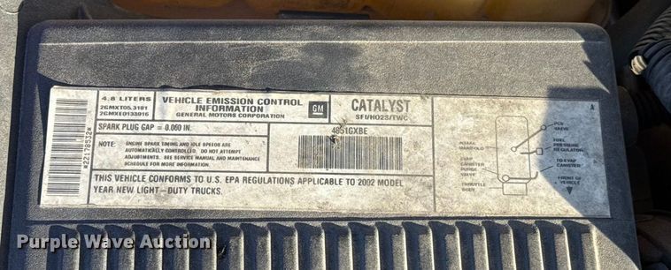 image for item ES5593 2002 Chevrolet Silverado 1500 pickup truck