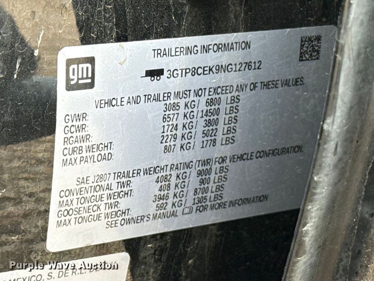 image for item ES5938 2022 GMC Sierra 1500 Crew Cab pickup truck