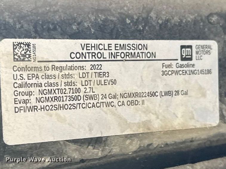 image for item ES5941 2022 Chevrolet Silverado 1500 Crew Cab pickup truck