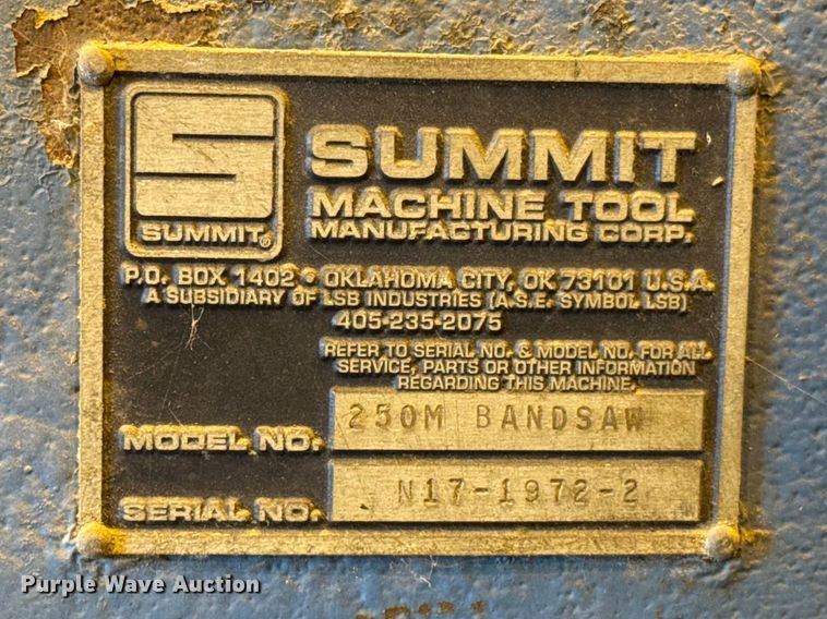 image for item ES5963 Summit 250M horizontal bandsaw