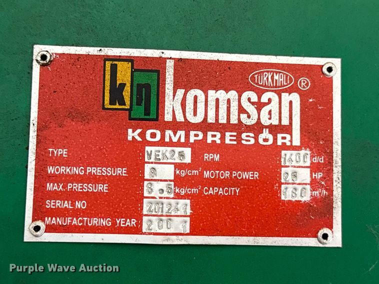 image for item ES5972 2001 Komsan Kompressor VEK25 air compressor