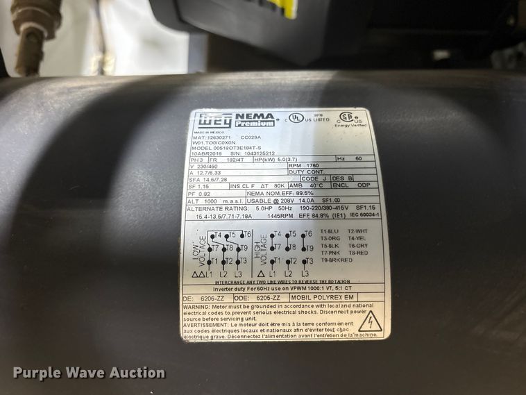 image for item ES8638 2018 Ohio ACS500B-T3-DD air compressor