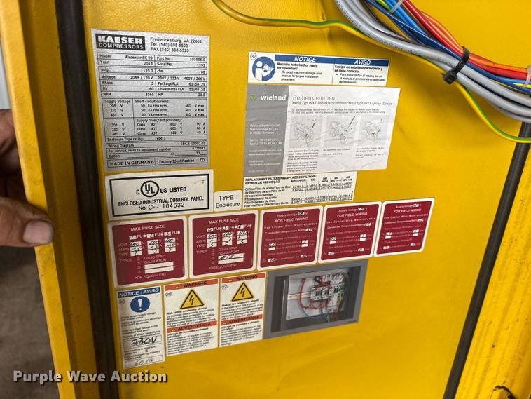 image for item ES8642 2013 Kaeser Air Center SK 20 air compressor