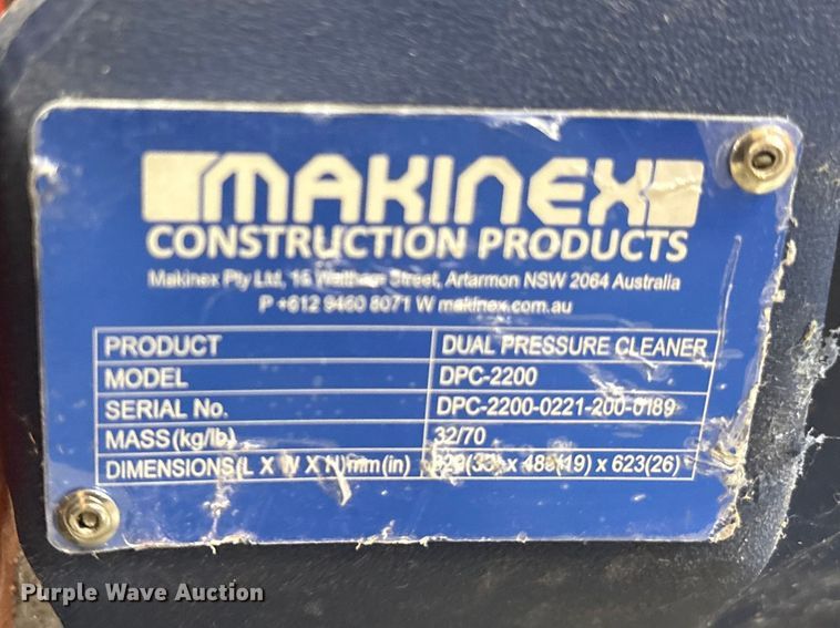 image for item ES8649 2021 Makinex DPC-2200 pressure washer