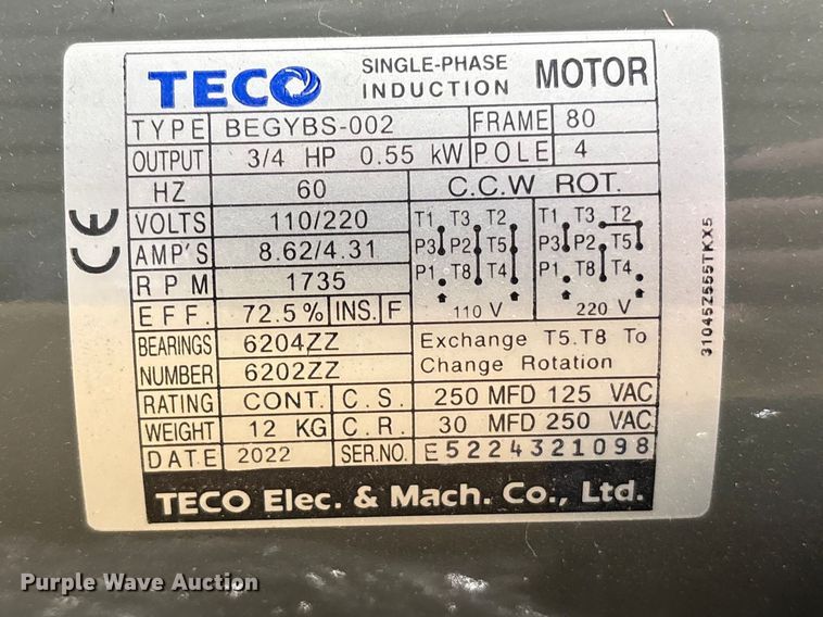 image for item ES8656 (5) Teco BEGYBS-002 electric motors
