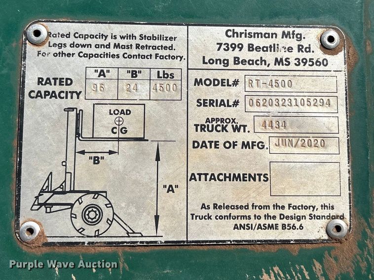 image for item ES8663 2020 Navigator RT-4500 forklift
