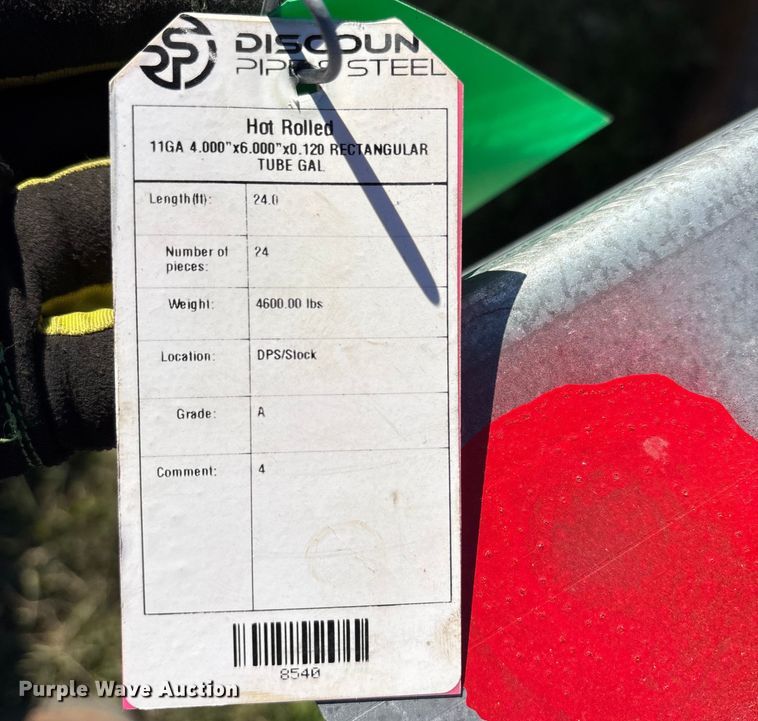 image for item ES8668 (24) 11 gauge galvanized tubing