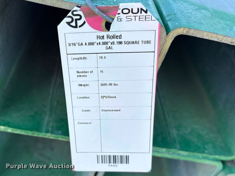image for item ES8689 (16) 28' L galvanized tubing