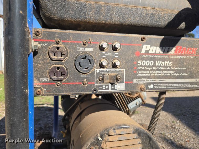 image for item ET1328 PowerBack GBVF5000 generator