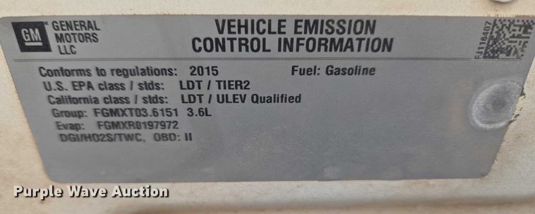 image for item ET1386 2015 Chevrolet Traverse SUV