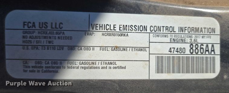 image for item ET1389 2017 Dodge Grand Caravan handicap accessible van