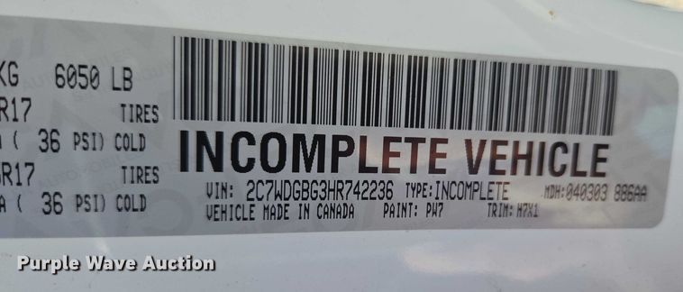image for item ET1389 2017 Dodge Grand Caravan handicap accessible van