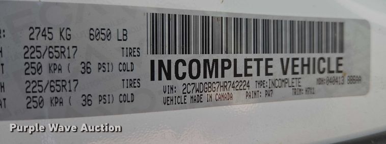 image for item ET1390 2017 Dodge Grand Caravan handicap accessible van