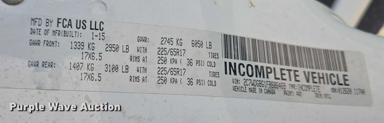 image for item ET1396 2015 Dodge Grand Caravan handicap accessible van