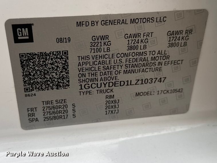 image for item ET1644 2020 Chevrolet Silverado 1500 Crew Cab pickup truck