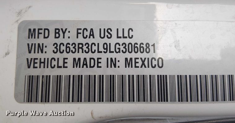 image for item EU2639 2020 RAM 3500 Crew Cab pickup truck