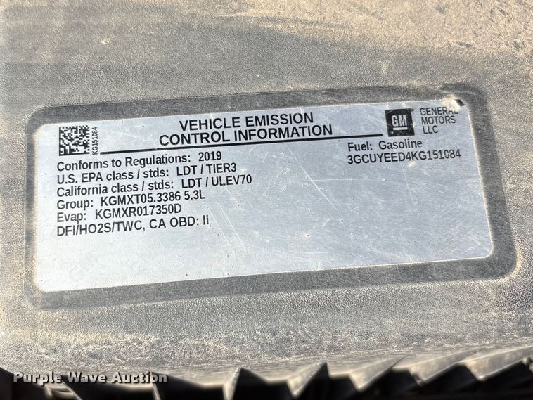 image for item EU4978 2019 Chevrolet Silverado 1500 Crew Cab pickup truck