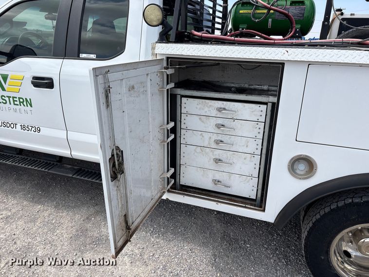 image for item EU4979 2018 Ford F350 Super Duty XL Ext. Cab utility bed pickup truck