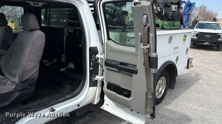 image for item EU4979 2018 Ford F350 Super Duty XL Ext. Cab utility bed pickup truck