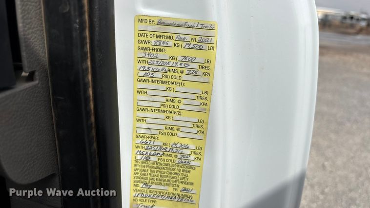 image for item EU4980 2021 Ford F550 Super Duty XL utility / service truck