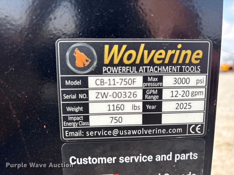 image for item EV2819 2025 Wolverine CB-11-750F skid steer breaker