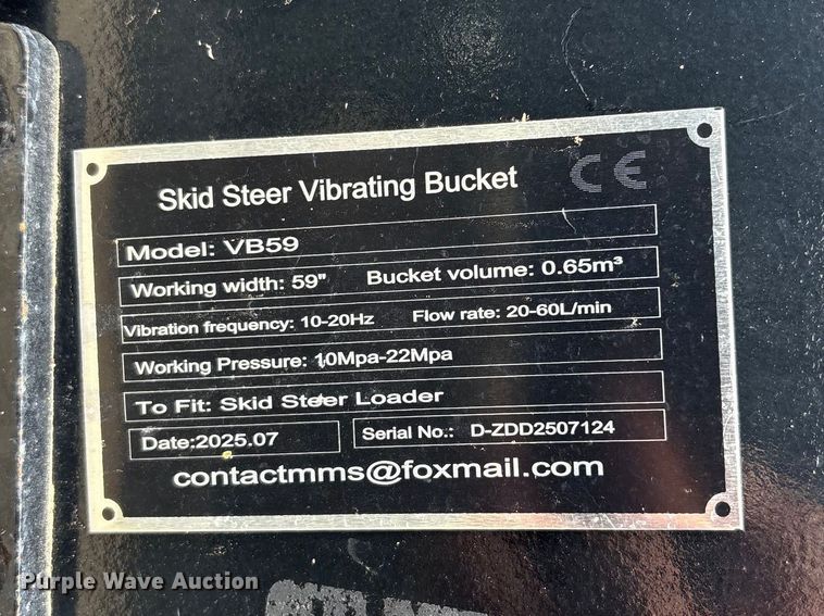 image for item EV2821 2025 Future VB59 skid steer screening bucket