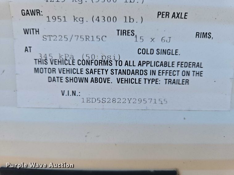 image for item EV5563 2000 Fleetwood Wilderness camper