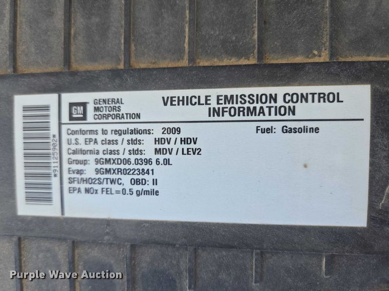 image for item EV5590 2009 GMC Savana 2500 van