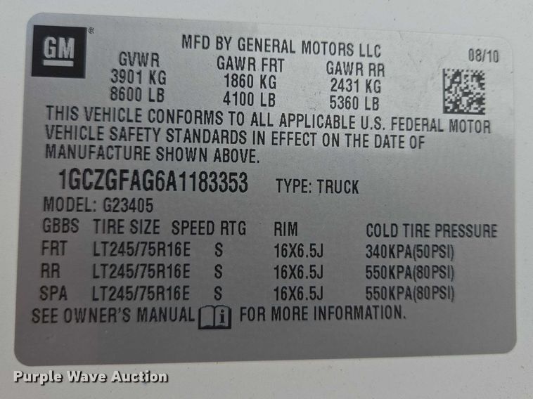 image for item EV5591 2010 Chevrolet Express 2500 van