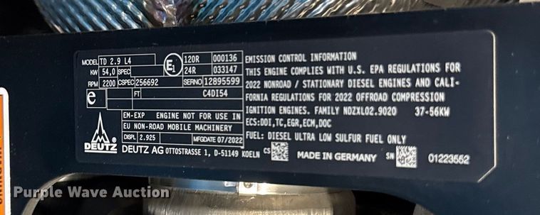 image for item EV7523 Miller Big Blue 600 Air Pak welder/generator