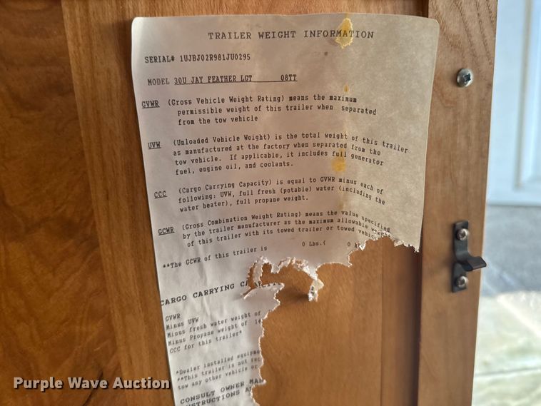 image for item FB0952 2008 Jayco Jay Feather LGT camper