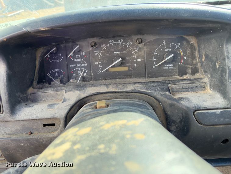 image for item FB3144 1997 Ford F350 flatbed pickup truck
