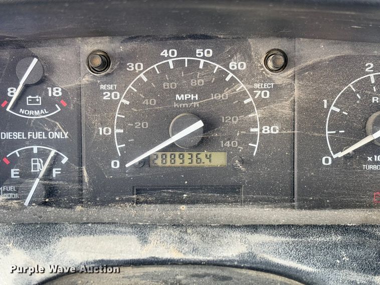image for item FB3144 1997 Ford F350 flatbed pickup truck
