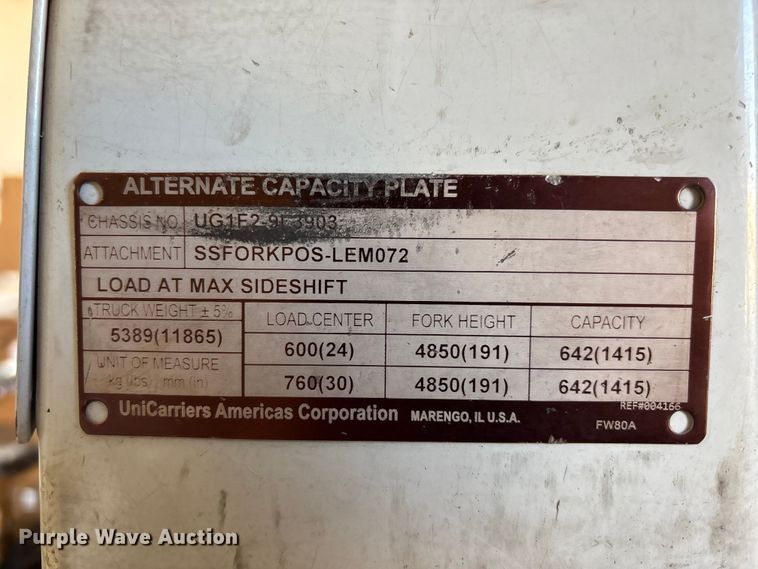 image for item FB3570 2014 Nissan PF70 forklift