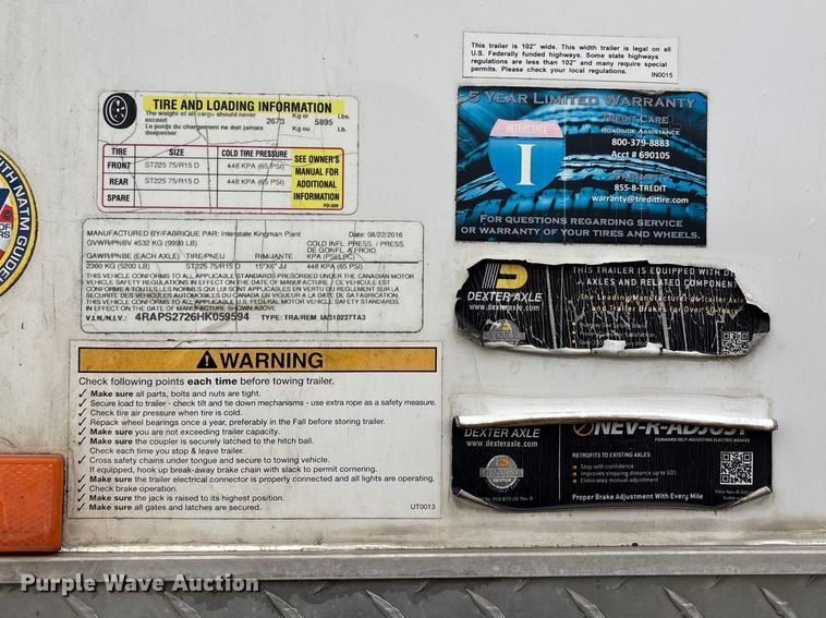 image for item FB3571 2017 Interstate Kingman Pro Series enclosed snowmobile trailer