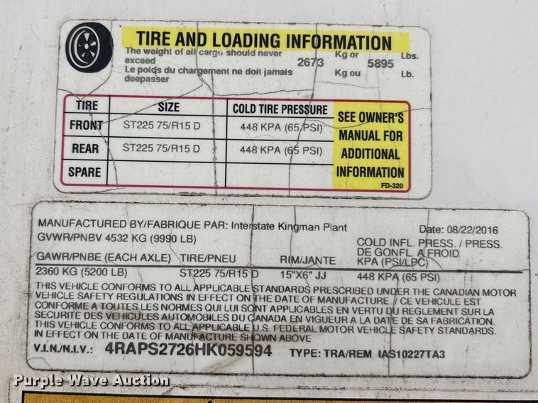 image for item FB3571 2017 Interstate Kingman Pro Series enclosed snowmobile trailer