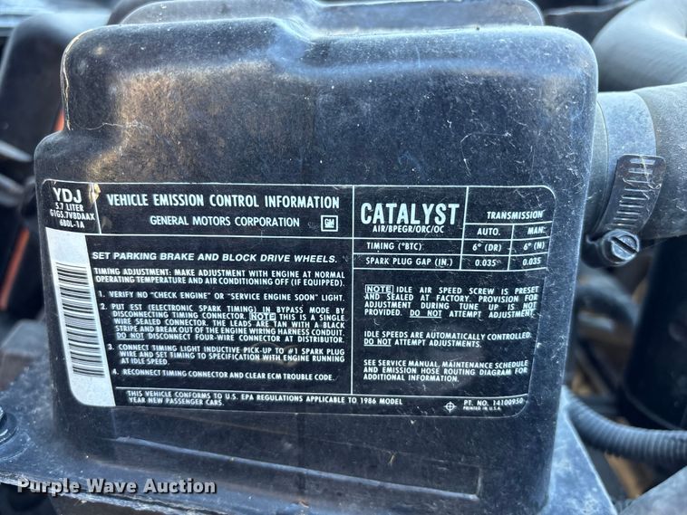 image for item FB3583 1986 Chevrolet Corvette 